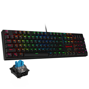 Redragon K582 SURARA RGB LED Backlit Mechanical Gaming Keyboard with104 Keys, Tactile Blue Switches