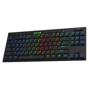 Redragon K621 Horus TKL Wireless RGB Mechanical Keyboard, 5.0 BT/2.4 Ghz/Wired Three Modes 80% Ultra-Thin Low Profile Bluetooth Keyboard w/Dedicated Media Control & Linear Red Switches