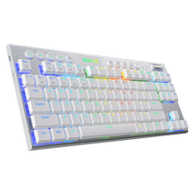 Redragon K621 Horus TKL Wireless RGB Mechanical Keyboard, 5.0 BT/2.4 Ghz/Wired Three Modes 80% Ultra-Thin Low Profile Bluetooth Keyboard w/Dedicated Media Control & Linear Red Switches