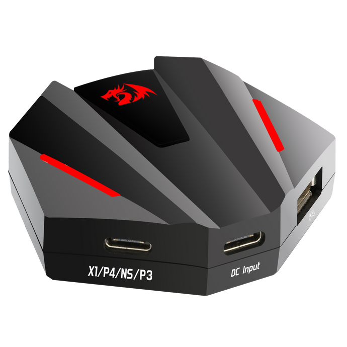 Redragon GA250 Vulcan Keyboard and Mouse Adapter for PS3/4, NS and Xbox One, LED Gaming Console Converter Compatible with Nintendo Switch, Play Station3/4(Pro/Slim), Xbox One, Supports 2.4Ghz Wireless Connection