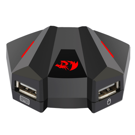 Redragon GA250 Vulcan Keyboard and Mouse Adapter for PS3/4, NS and Xbox One, LED Gaming Console Converter Compatible with Nintendo Switch, Play Station3/4(Pro/Slim), Xbox One, Supports 2.4Ghz Wireless Connection