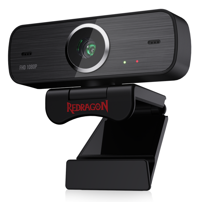 Redragon GW800 1080P Webcam with Built-in Dual Microphone 360-Degree Rotation - 2.0 USB Skype Computer Web Camera