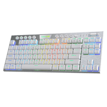 Redragon K621 Horus TKL Wireless RGB Mechanical Keyboard, 5.0 BT/2.4 Ghz/Wired Three Modes 80% Ultra-Thin Low Profile Bluetooth Keyboard w/Dedicated Media Control & Linear Red Switches