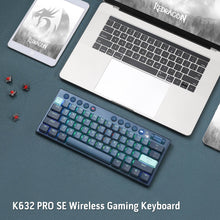 Redragon K632 PRO Noctis 60% Wireless RGB Mechanical Keyboard, Bluetooth/2.4Ghz/Wired Tri-Mode Ultra-Thin Low Profile Gaming Keyboard w/No-Lag Connection, Dedicated Media Control & Linear Red Switch